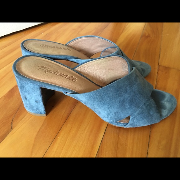 Madewell Shoes - Madewell blue suede mules